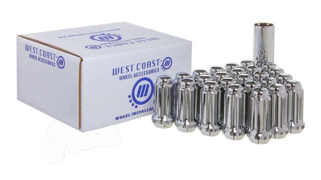 West Coast Accessories W5842st 14 Mm X 2.0" Spline Closed End Truck Wheel Lug
