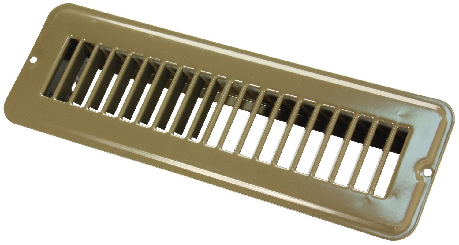 2 X 10 Floor Reg.Undmpr  Met Brn   Heating/ Cooling Register; Color - Brown,