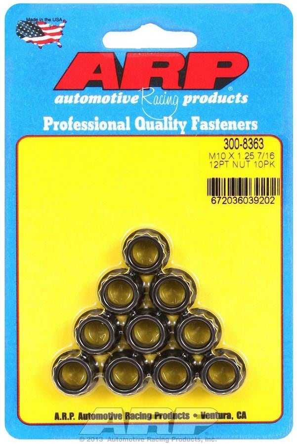 Arp 300-8363 12-Point 10Mm X 1.25 Nut - 10 Piece Arp  12-Point 10Mm X 1.25 Nut -