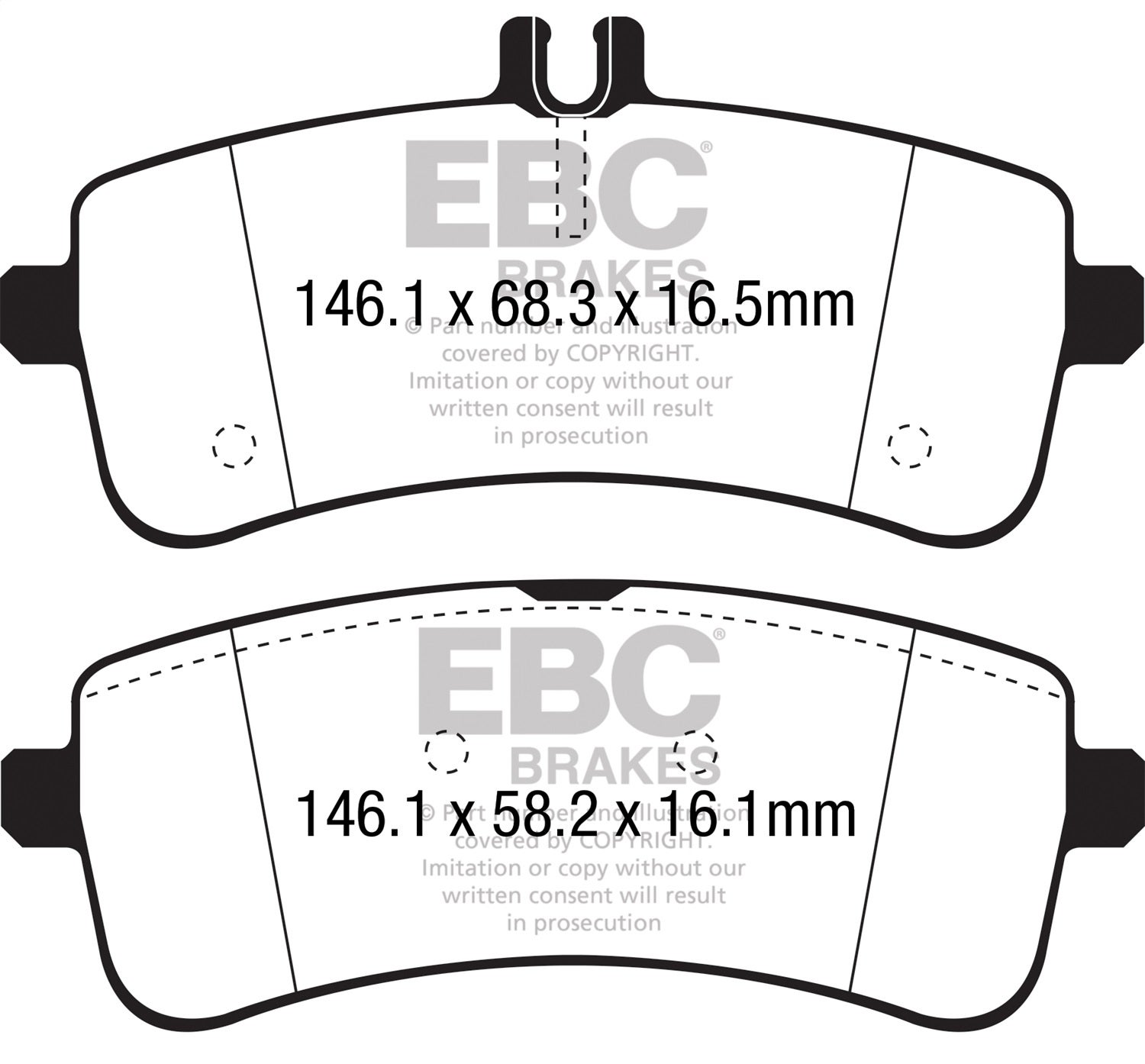 Ebc Brakes Dp32350c Redstuff Ceramic Low Dust Brake Pads   Redstuff Ceramic Low
