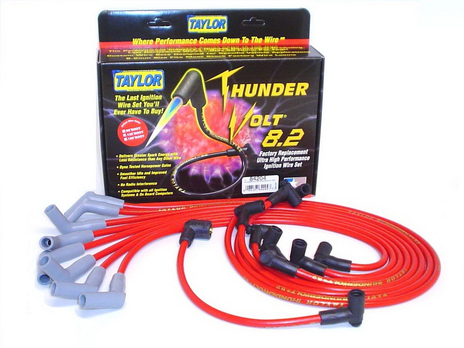 Taylor Cable 84204 Thundervolt 8.2Mm Ignition Wire Set   Spark Plug Wire Set
