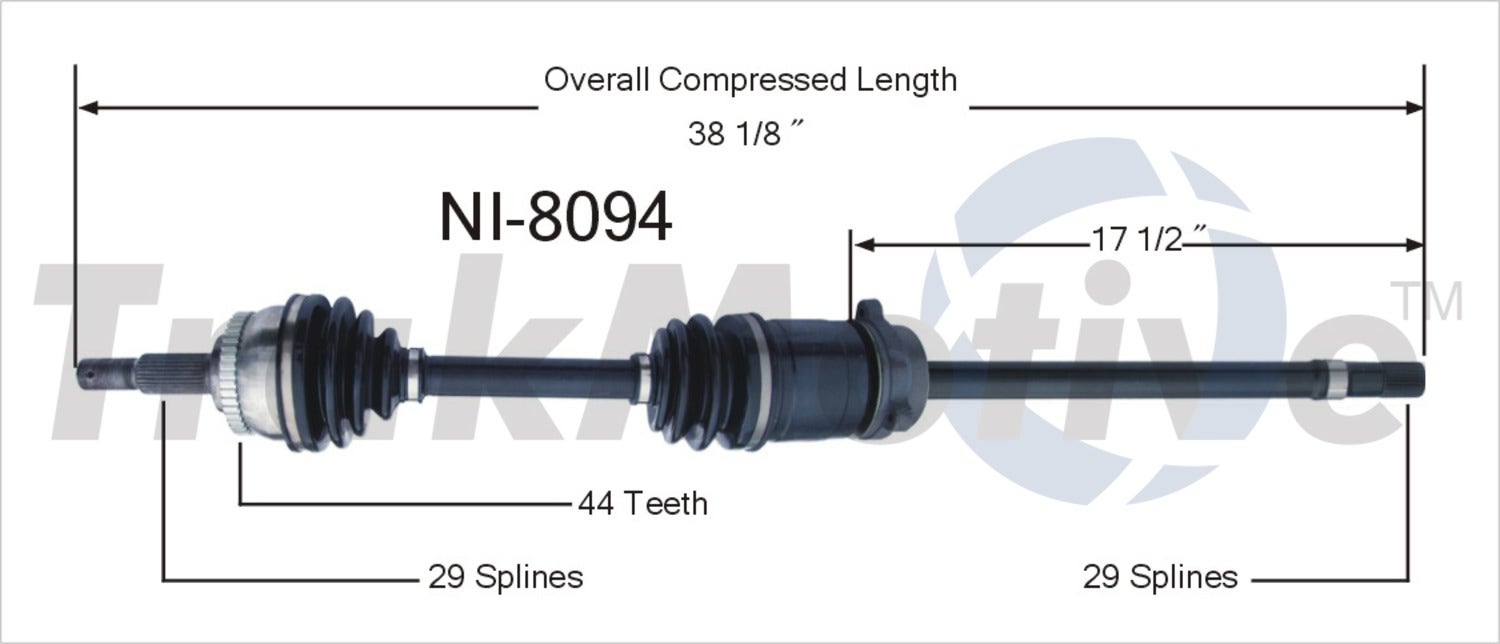 Trakmotive Cv Axle Shaft P/N:Ni-8094  Cv Axle Shaft P/N: