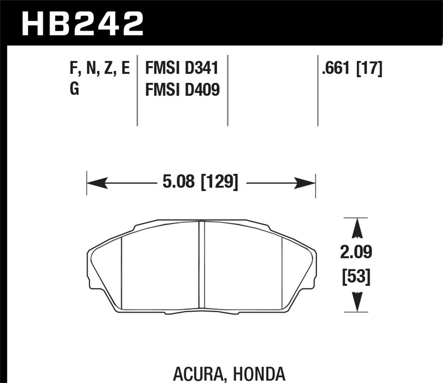 Hawk Performance Hb242g.661 Dtc-60 Disc Brake Pad   Dtc-60 Disc Brake Pad