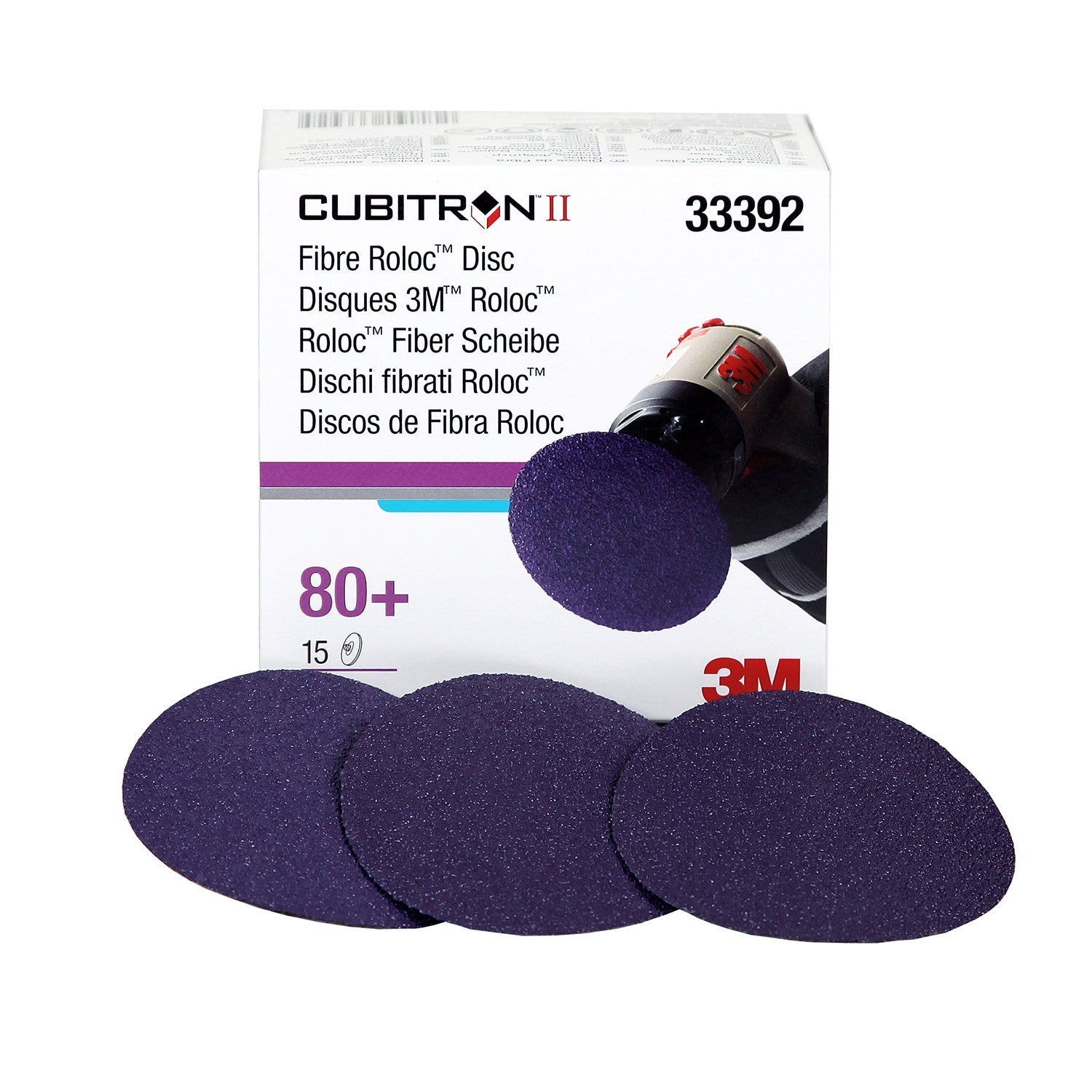3M 33392 Cubitron Ii Fibre Roloc 3" 80+   Grinding Disc; Diameter (In) - 3 Inch,