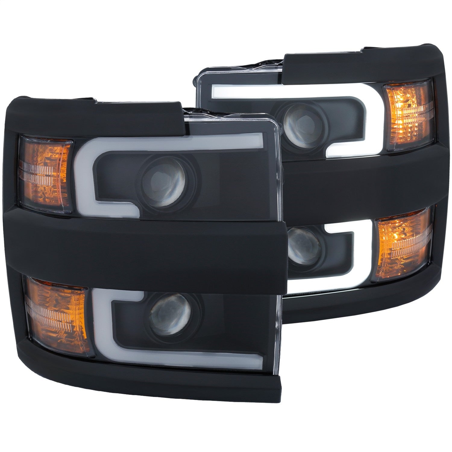 Anzo Usa 111363 Projector Headlight Set Fits Silverado 2500 Hd Silverado 3500 Hd