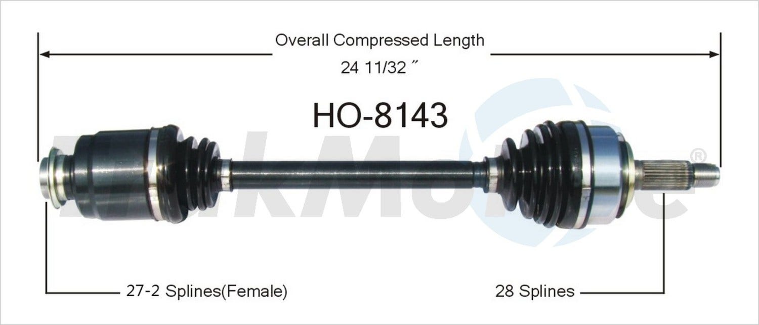 Trakmotive Cv Axle Shaft P/N:Ho-8143  Cv Axle Shaft P/N: