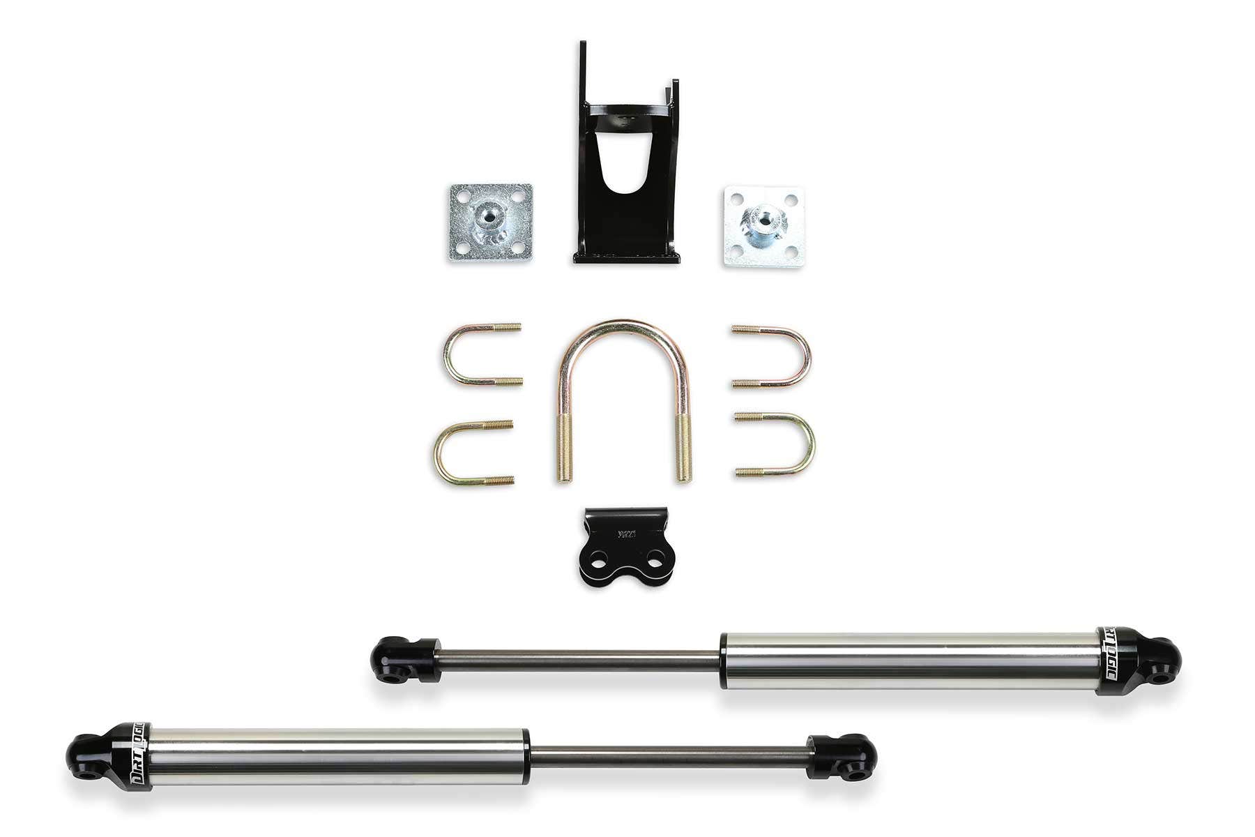Fabtech Fts220512 Dual Dirt Logic 2.25 Stainless Steel Steering Stabilizer Kit