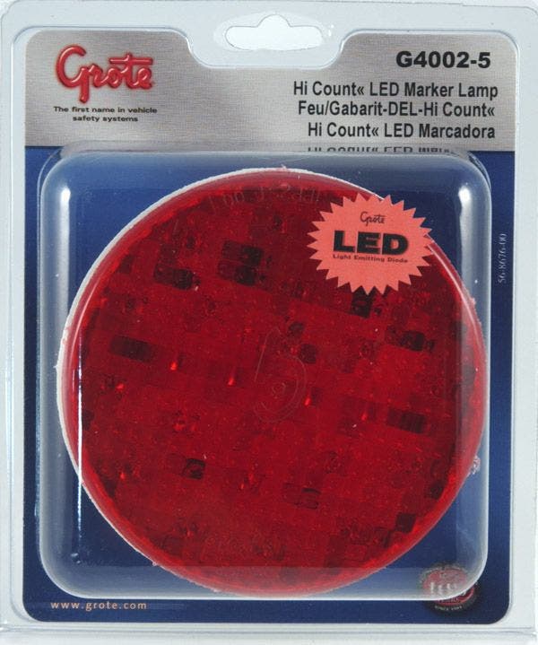 Grote G4002-5 Hi Count Red 4" Led Stop Tail Turn Light  Industries  Trailer