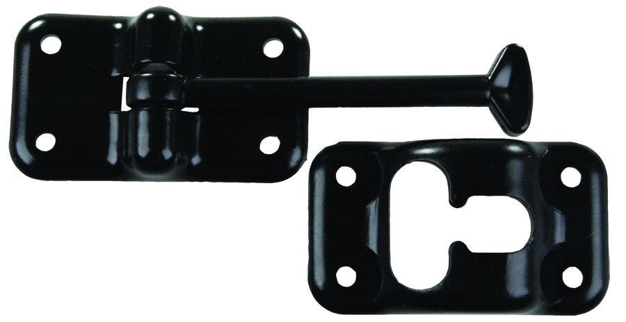 Jr Products 10324 Plastic T-Style Door Holder - Black, 3-1/2"   Door Catch; Used
