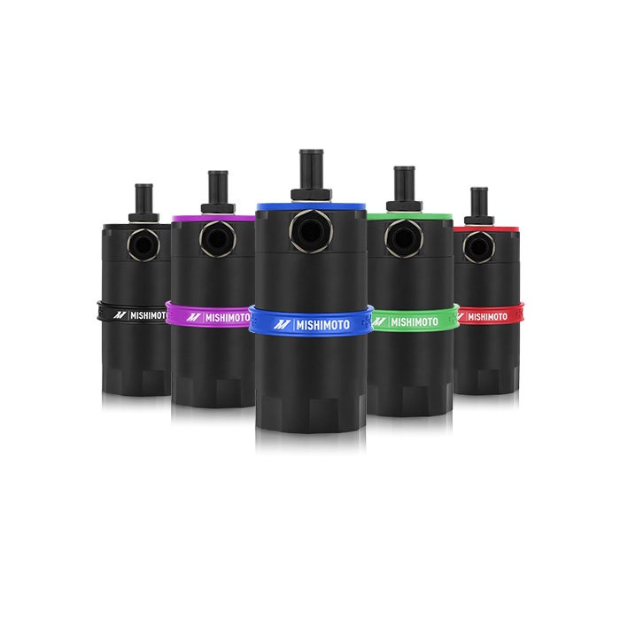 Mishimoto Baffled Oil Catch Can, Purple  Baffled Oil Catch Can, Purple