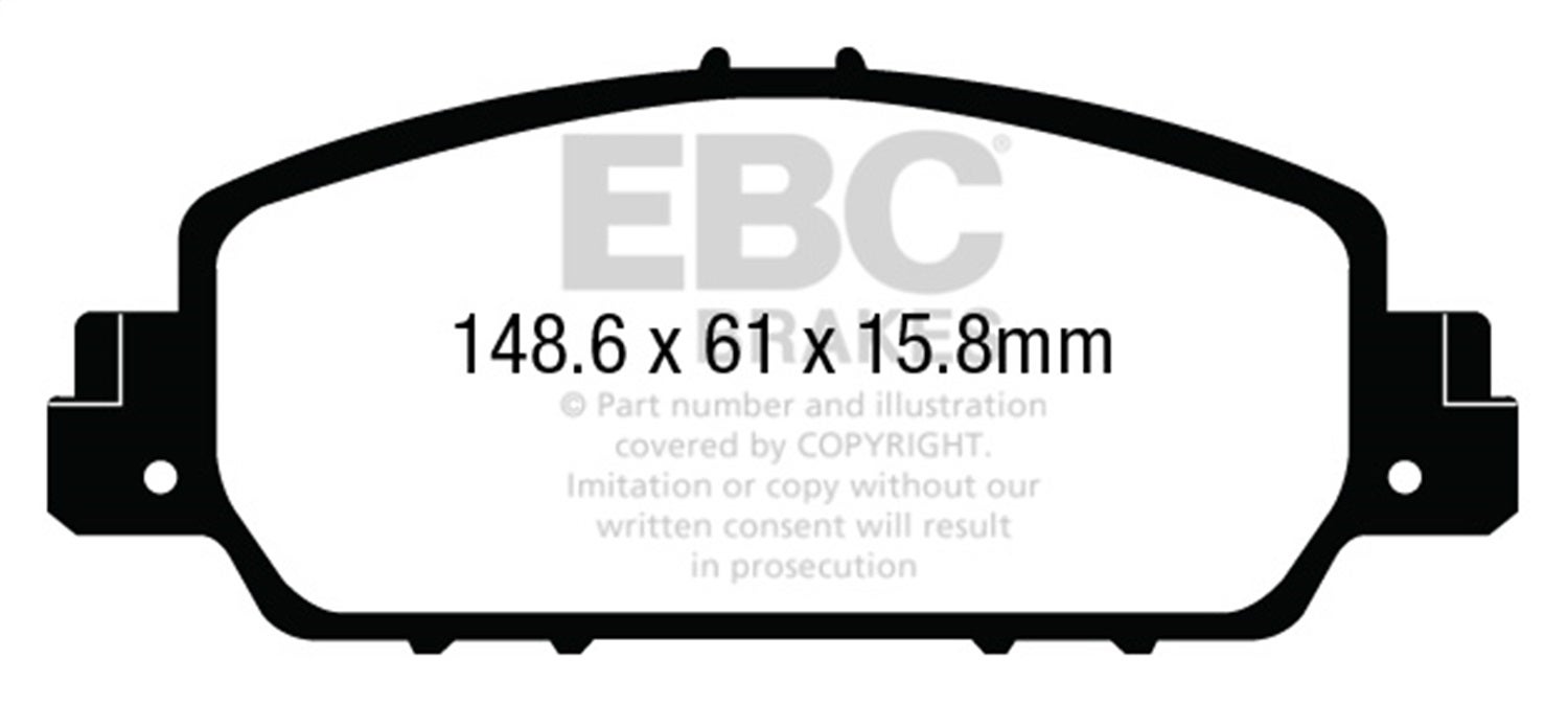 Ebc Brakes Dp23014 Greenstuff 2000 Series Sport Brake Pads Fits Accord Hr-V