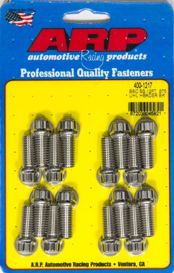 Arp 400-1217 Header Bolt Kit (12Pt.3/8 X .875 Uhl (16)) Arp  Header Bolt Kit