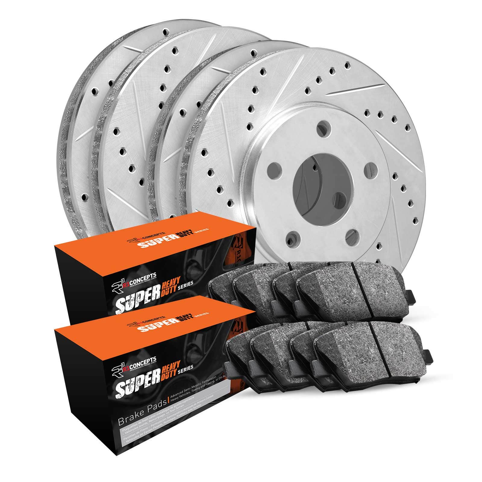 R1 Concepts Wgxn2-54001 R1 Brake Rotors - D/S - Silver W/ Sup Dty Pads   R1