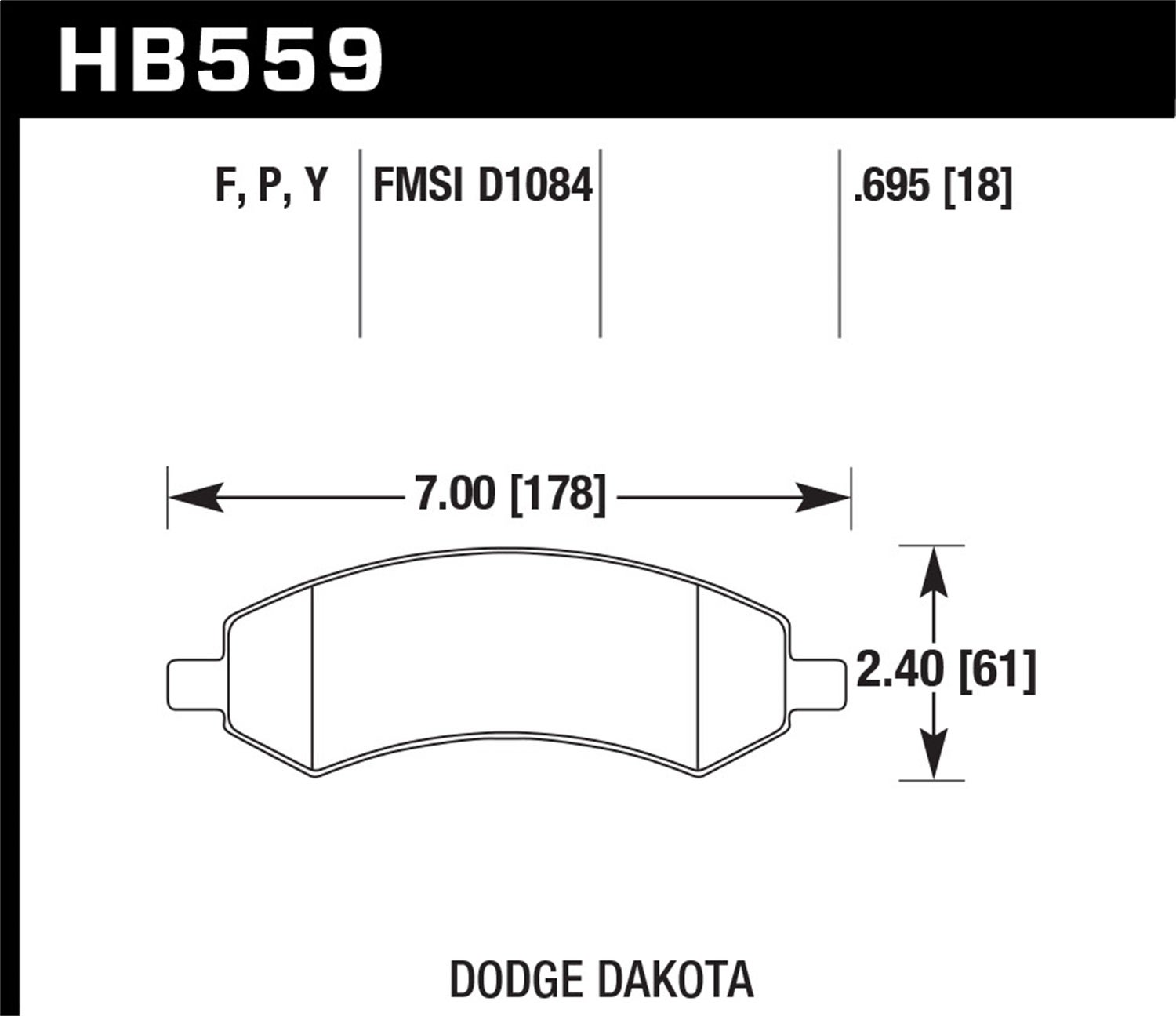 Hawk Performance Hb559f.695 Hps Disc Brake Pad   Hps Disc Brake Pad