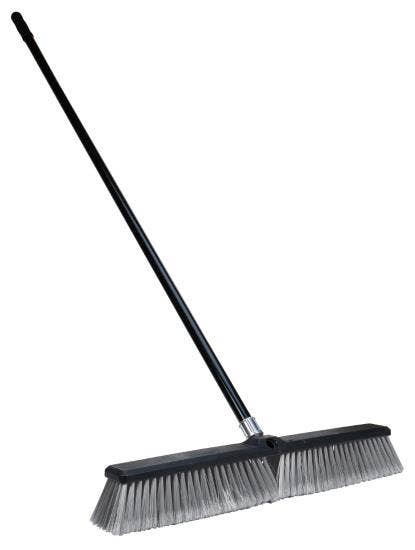 Performance Tool W28 24" Shop Broom W/ Steel Handle , Black   24  Shop Broom W/