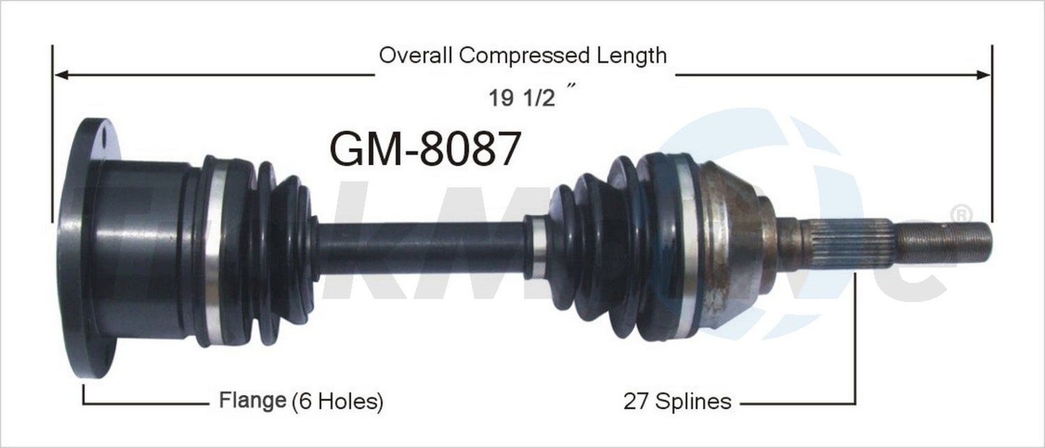 Trakmotive Cv Axle Shaft P/N:Gm-8087  Cv Axle Shaft P/N: