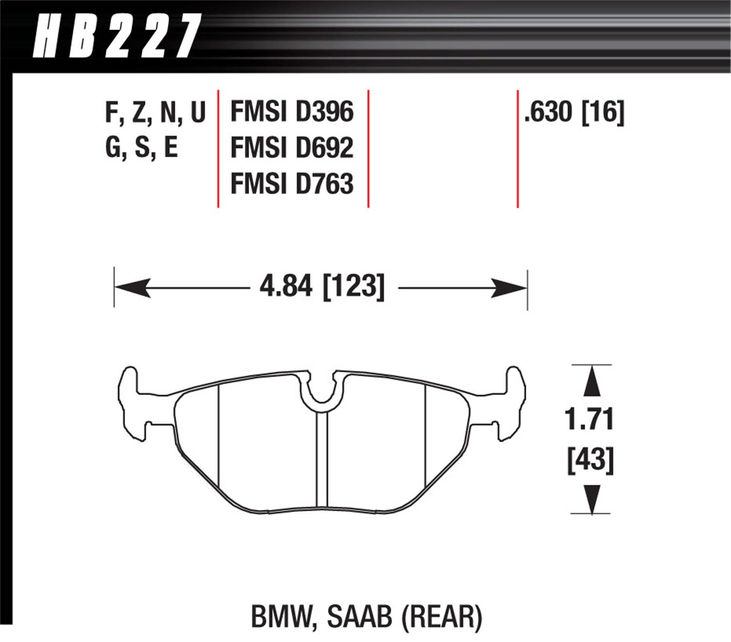 Hawk Performance Hb227e.630 Blue 9012 Disc Brake Pad   Blue 9012 Disc Brake Pad