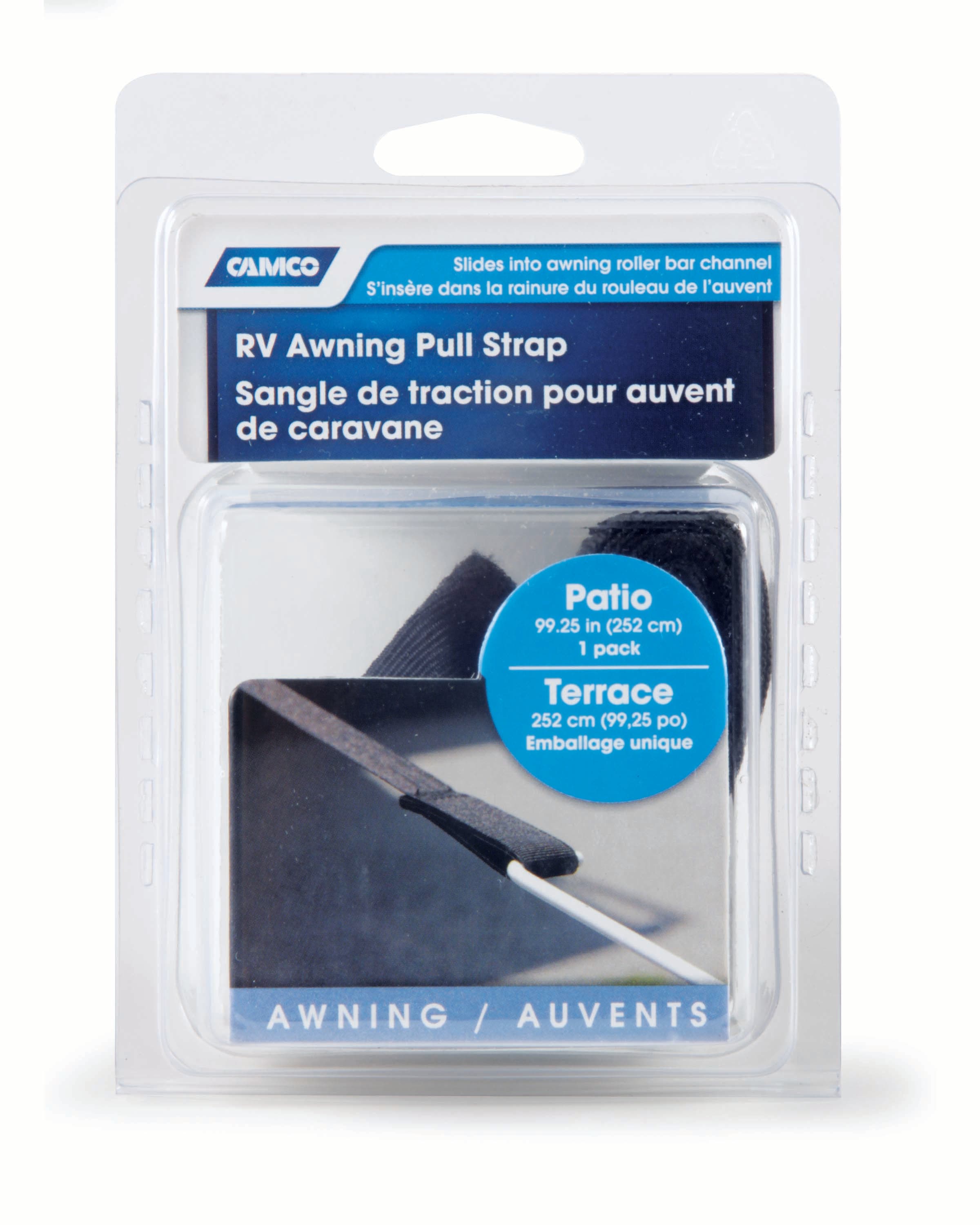 Camco 42505 Patio Awning Pull Strap , Black   Awning Pull Strap  Compatibility -