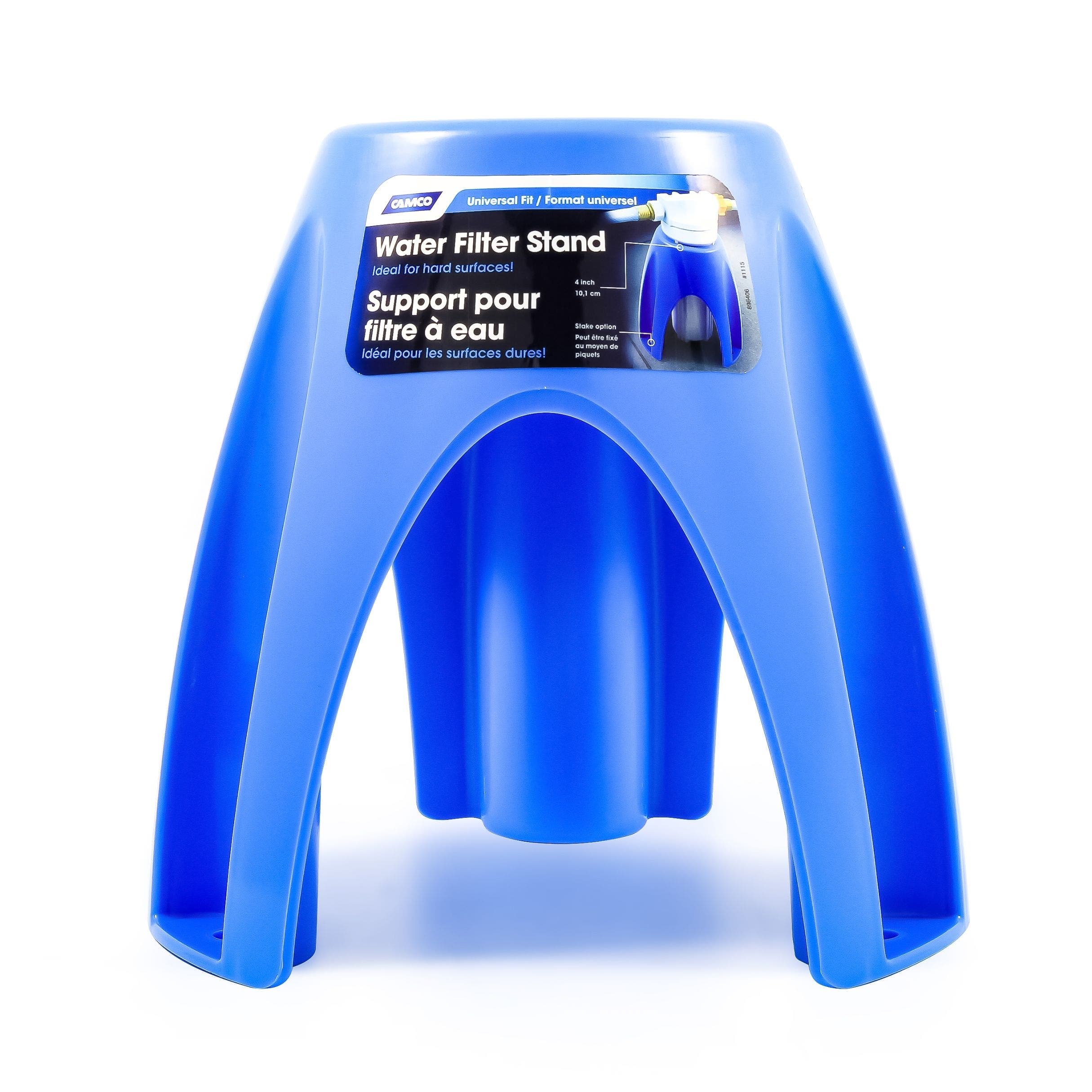 Camco - 21018 Universal Fit Plastic Water Filter Stand- Supports Water Filter In