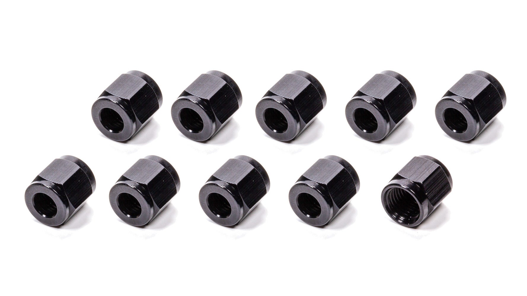 Fragola Fitting, Tube Nut, 6 An, 3/8 In Tube, Aluminum, Black Anodize, Set Of 10