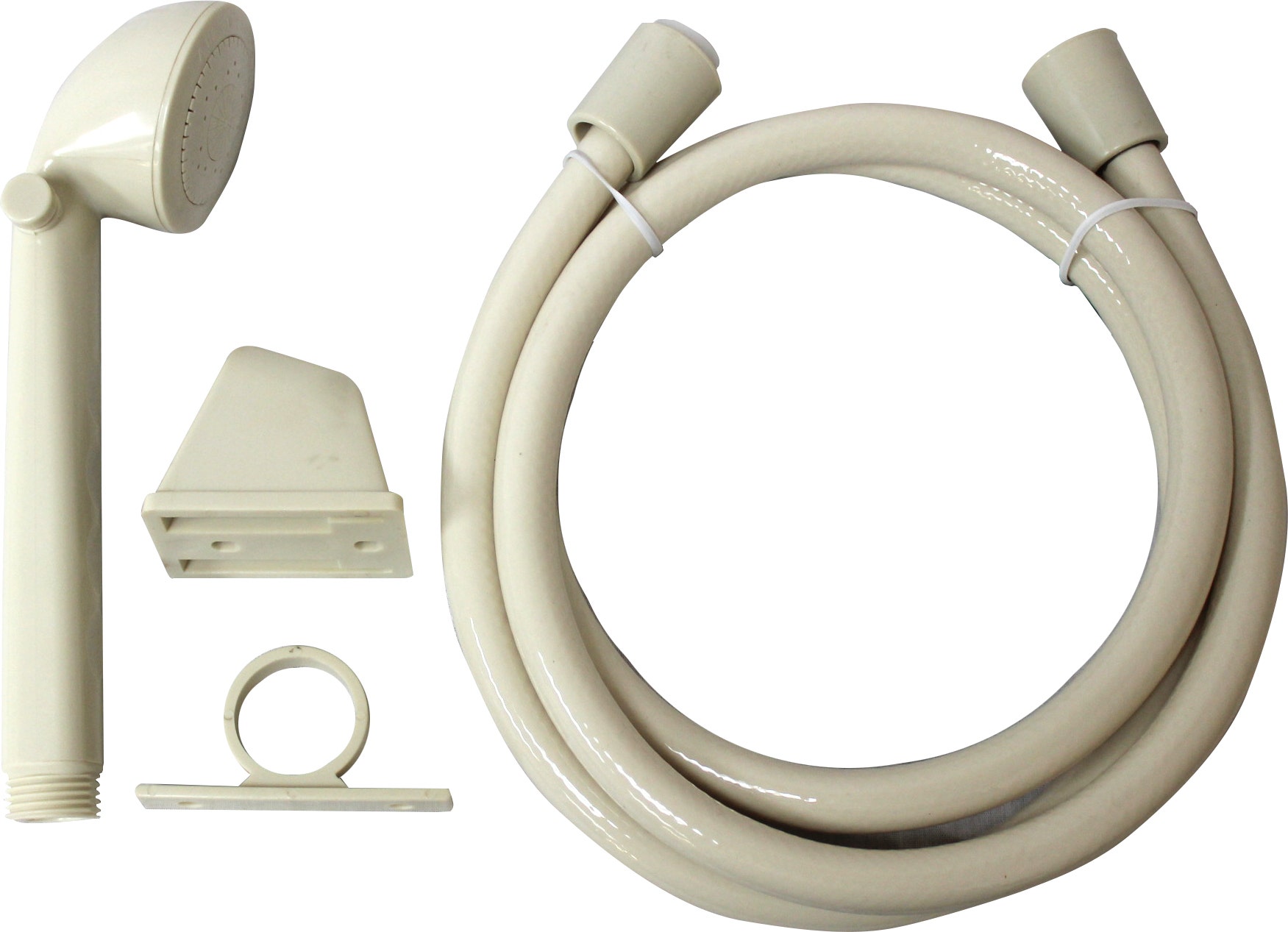 White Shower Kit   Shower Head  Type - Hand Held, Color - White - Shopeddies