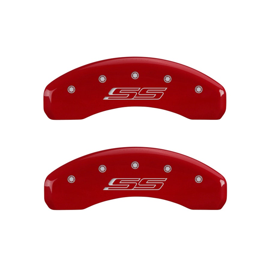 Mgp Caliper Covers 14036Sss5rd Caliper Cover With Red Powder Coat Finish, (Set