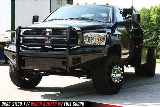 Fab Fours Dr06-S1160-1 Black Steel Front Ranch Bumper   Bumper Black Steel; With