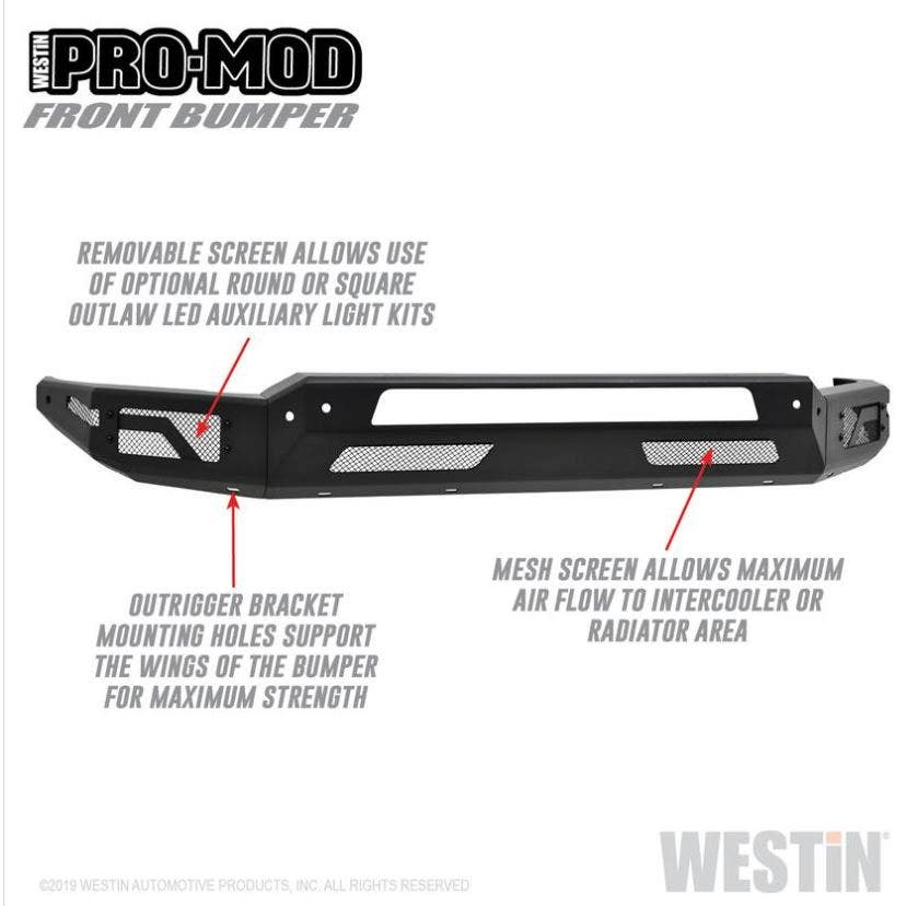 Westin 58-41195 Textured Black Pro-Mod Front Bumper Fits 2010-2018 Ram 2500 3500