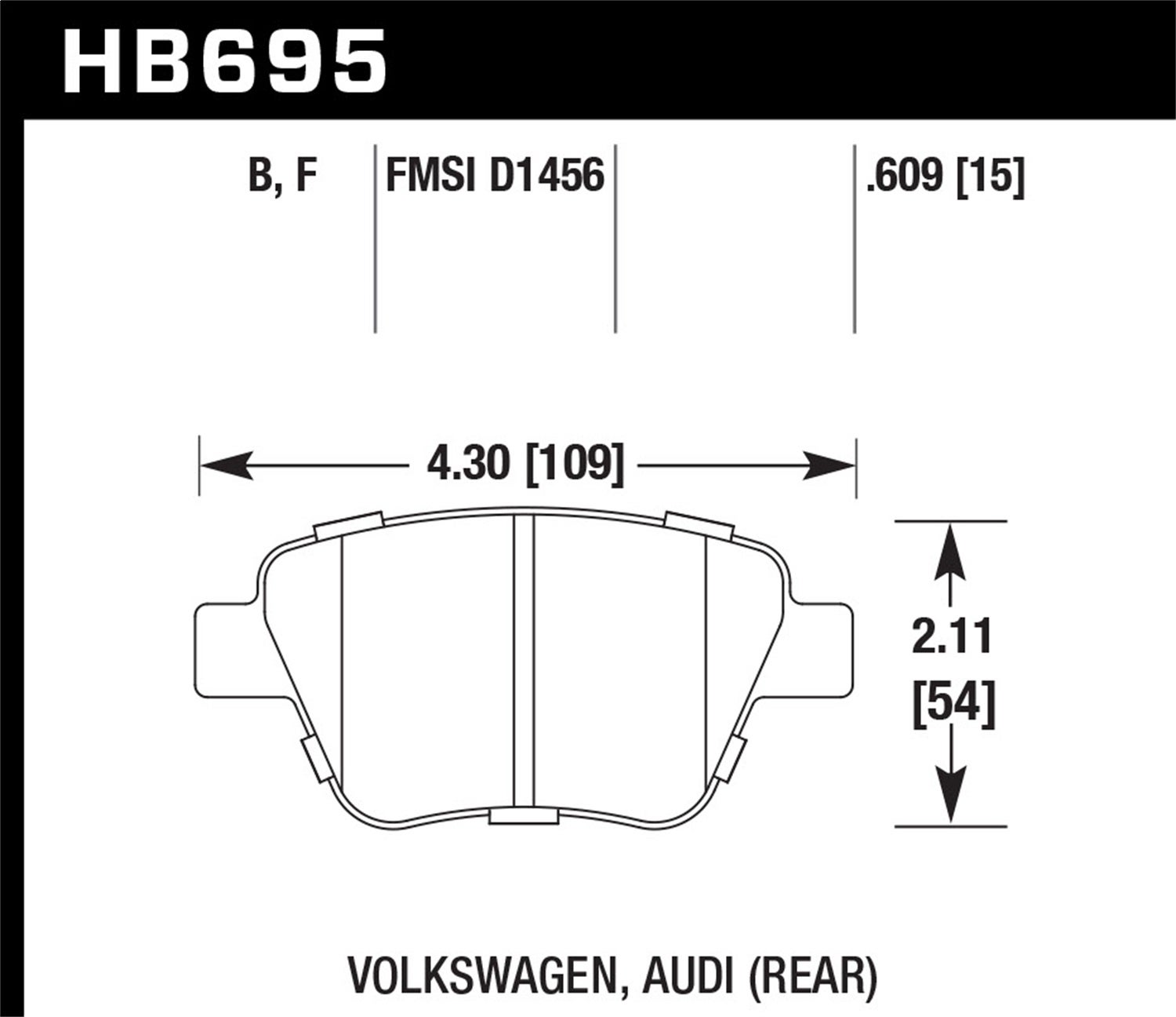 Hawk Performance Hb695b.609 Hps 5.0 Disc Brake Pad   Hps 5.0 Disc Brake Pad