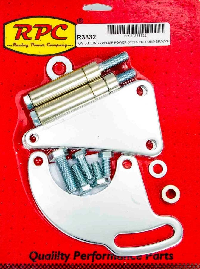 Racing Power Company R3832 Chrome Saginaw Power Steer Bracket   Chrome Saginaw