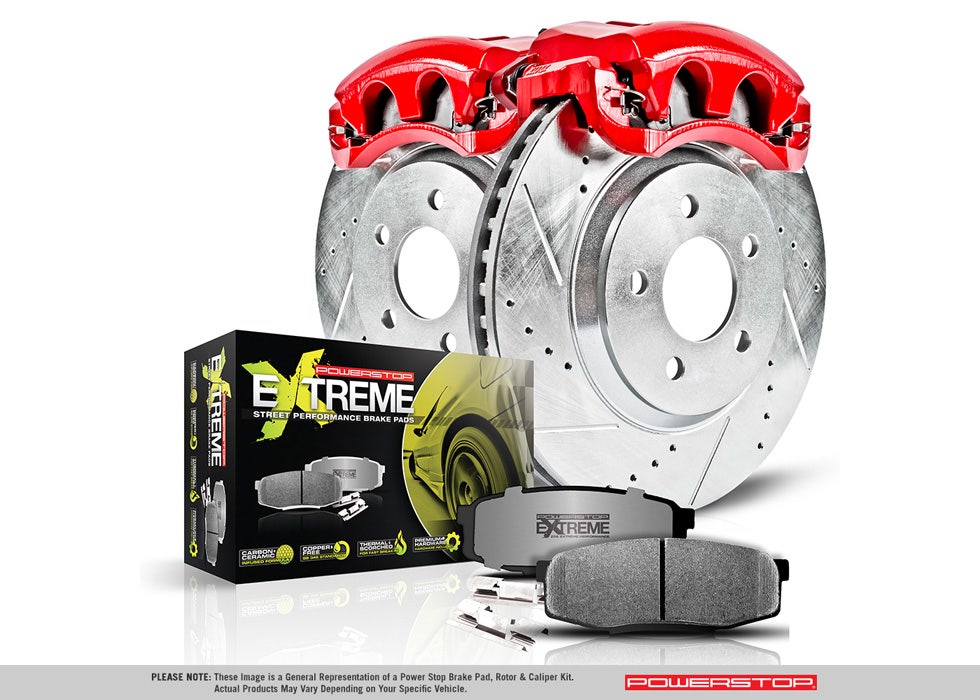 Powerstop K6809-26 Power Stop  Front Z26 Carbon Fiber Brake Pads With Drilled &