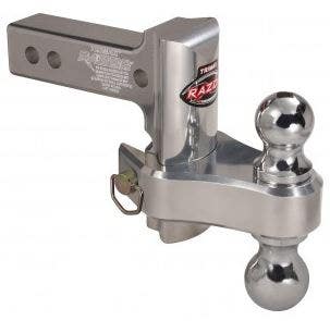 Trimax Trz4alrp 4" Aluminum Adjustable Hitch With Dual Hitch Ball And Receiver