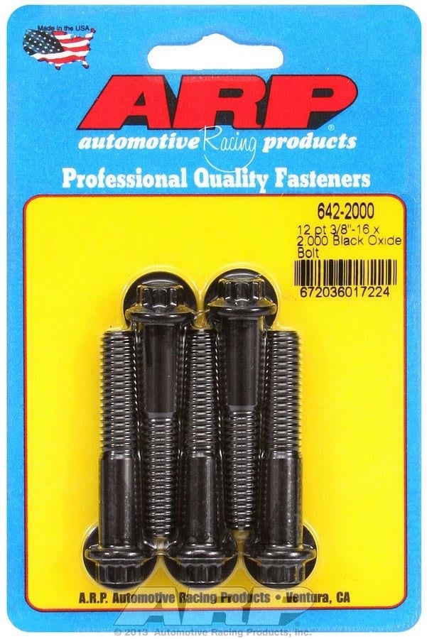 Arp 642-2000 Black Oxide 3/8-16" Rh Thread 2.000" Uhl 12-Point Bolt With 3/8"