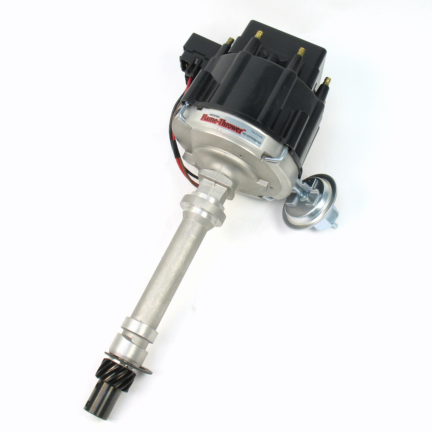 Pertronix D1000 Flame-Thrower Black Cap Distributor Hei For Chevrolet Small