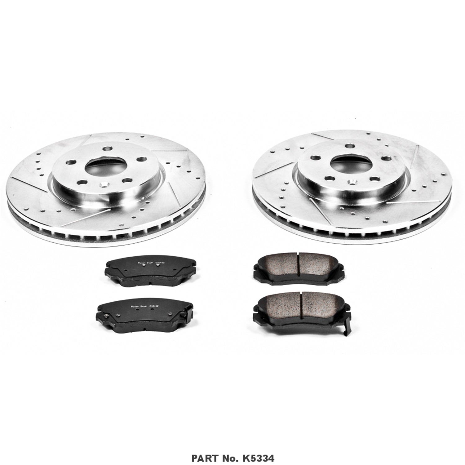 Power Stop K5334 Front Z23 Carbon Fiber Brake Pads With Drilled & Slotted Brake