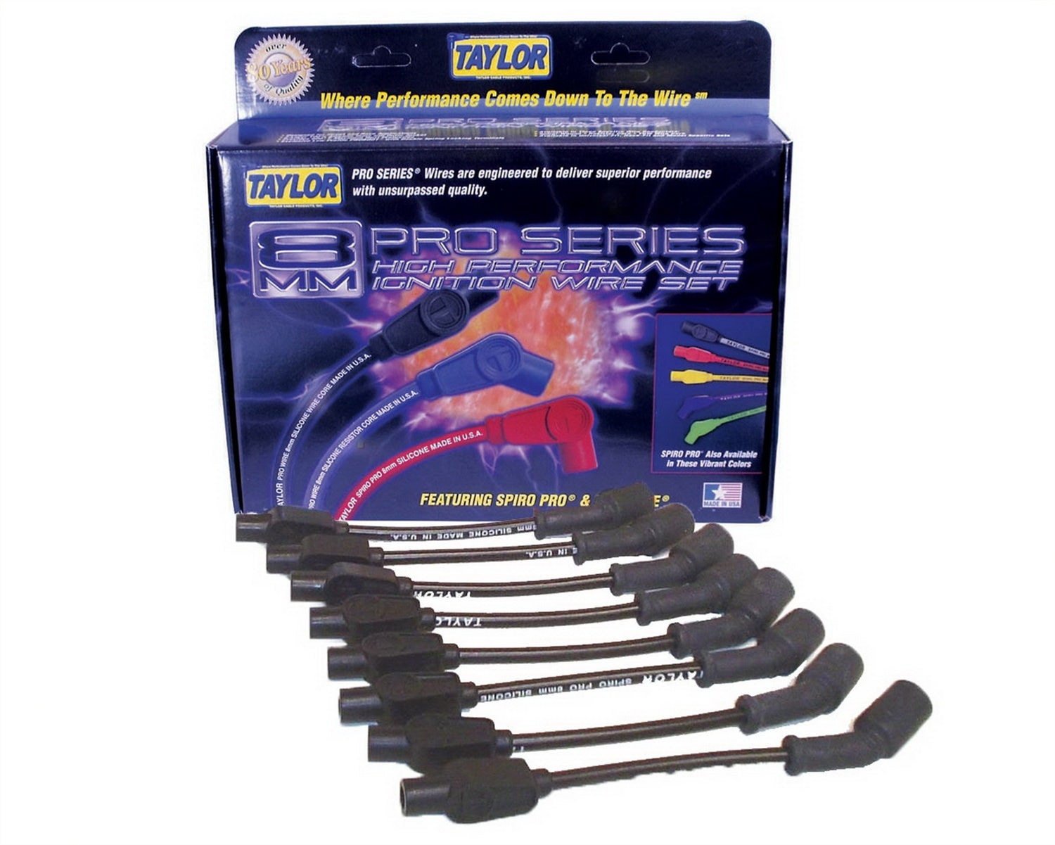 Taylor Cable 74044 8Mm Spiro-Pro Ignition Wire Set  74028 Spark Plug Wire Set