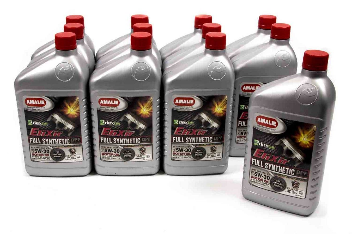 Amalie 160-75766-56-12Pk Elixir Full Synthetic Motor Oil 5W-30 Dexos1 - 12 Quart