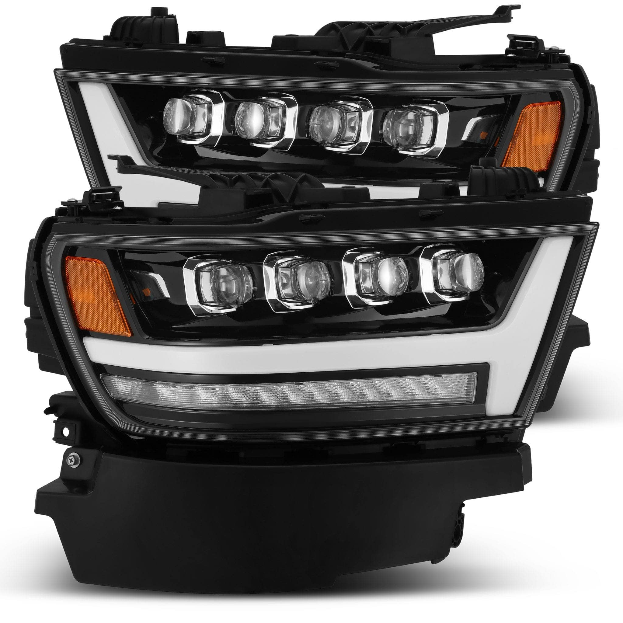 Alpharex-Led Projector Headlights Plank Style Design Gloss Black -Led Projector