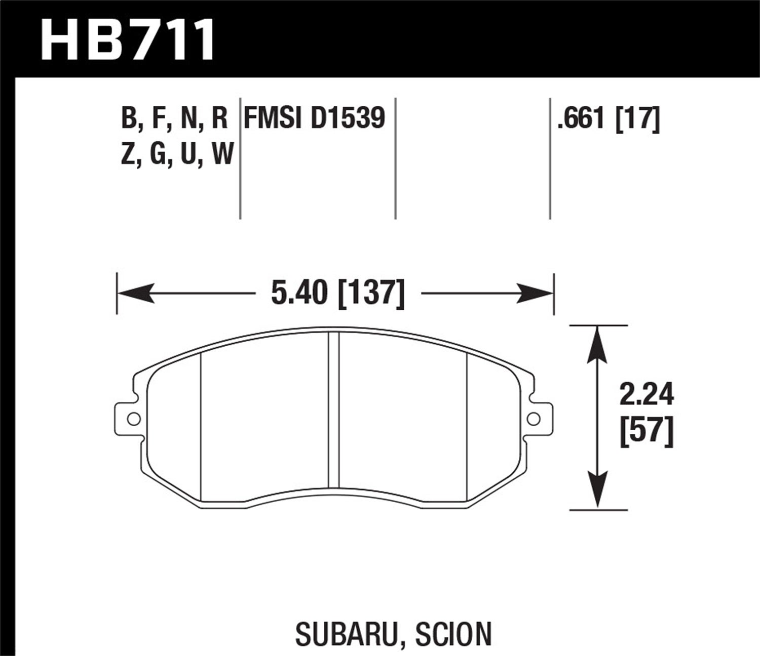 Hawk Performance Hb711w.661 Dtc-30 Disc Brake Pad   Dtc-30 Disc Brake Pad