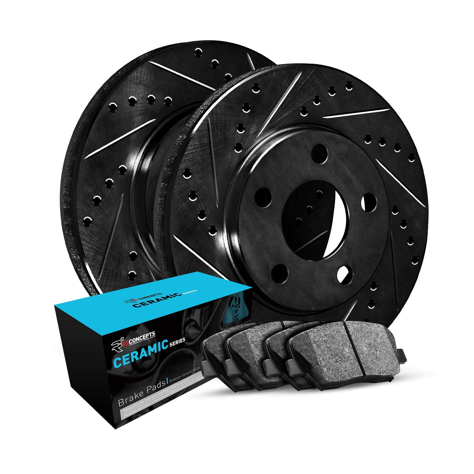 R1 Concepts Whwn1-20003 R1 E- Line Series Brake Rotor - D/S - Black W/ Ceramic