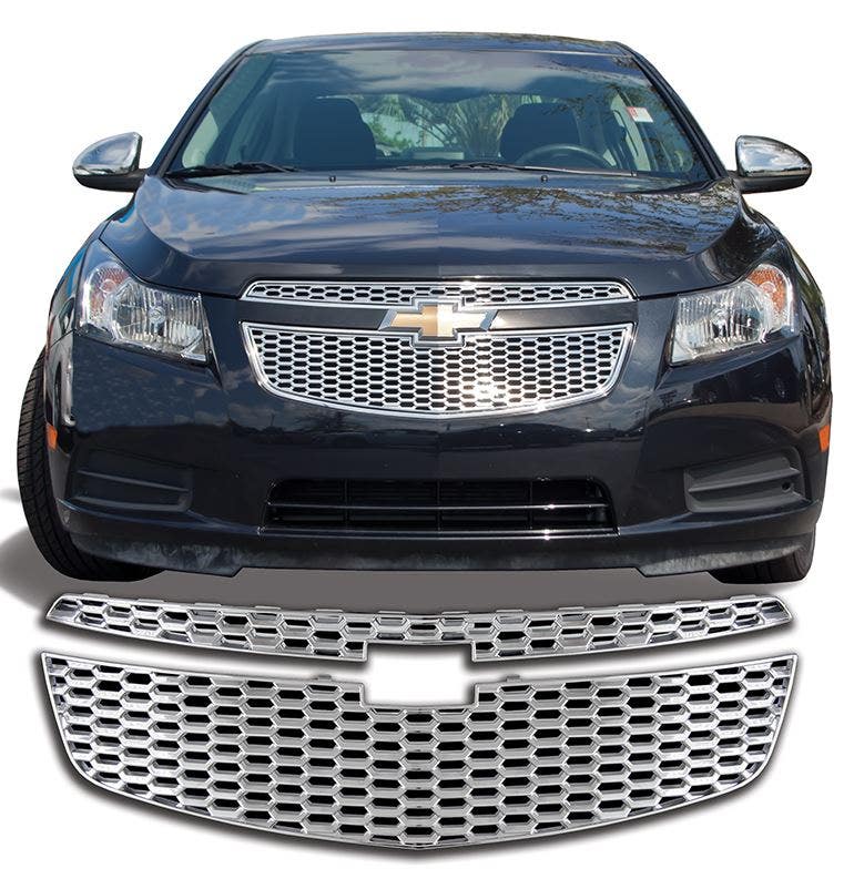 New Chrome Grille Cover Insert Overlay Fits Chevy Cruze Ls,Lt,Ltz 2011 Thru 2012