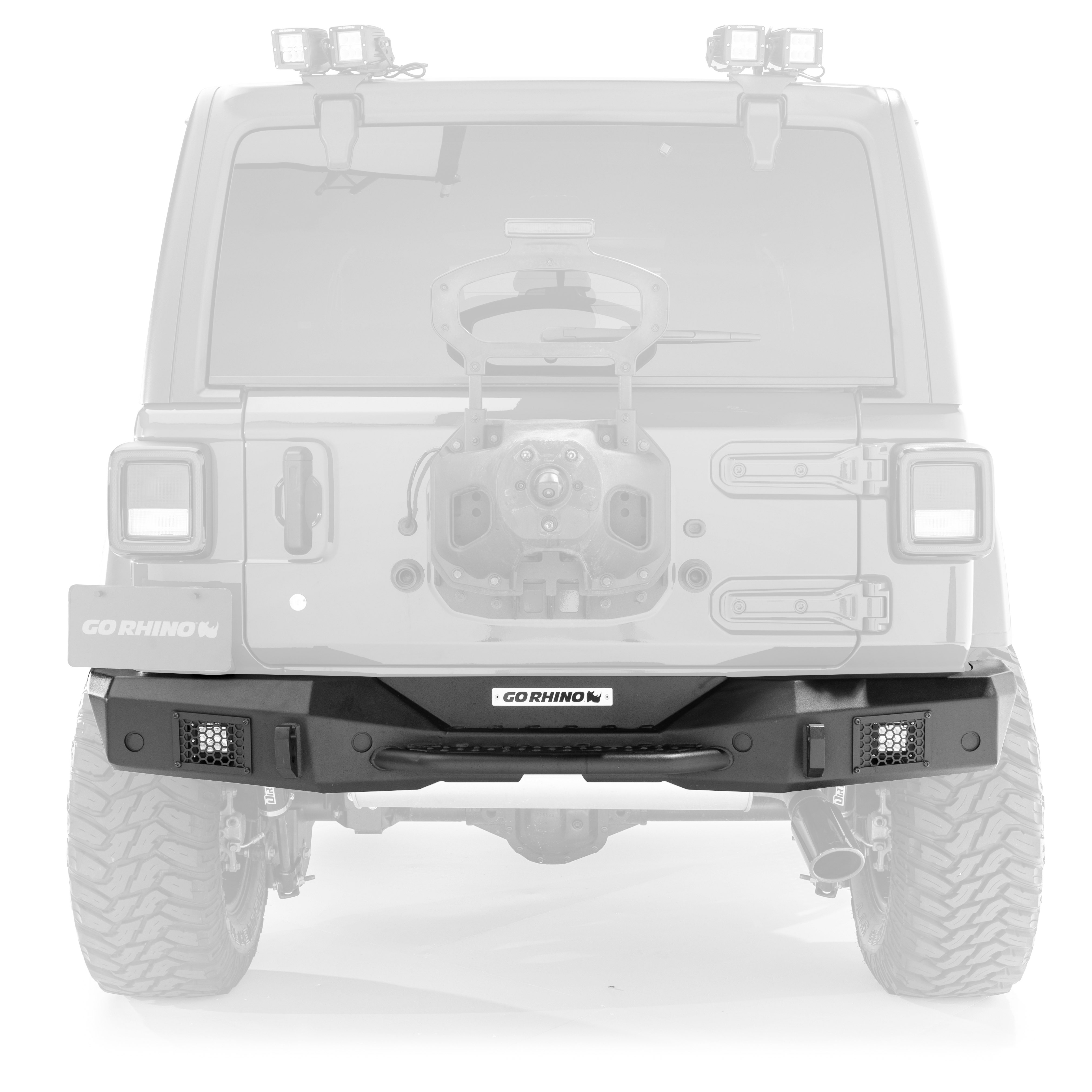Go Rhino! 371210T Rockline Textured Black Full Width Bumper - Rear !  Rockline