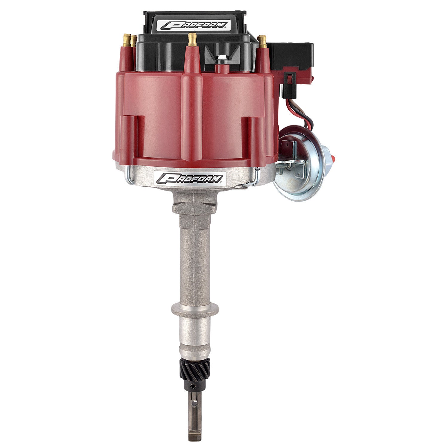 Proform 67081 Vacuum Advance Hei Distributor With Steel Gear And Red Cap For