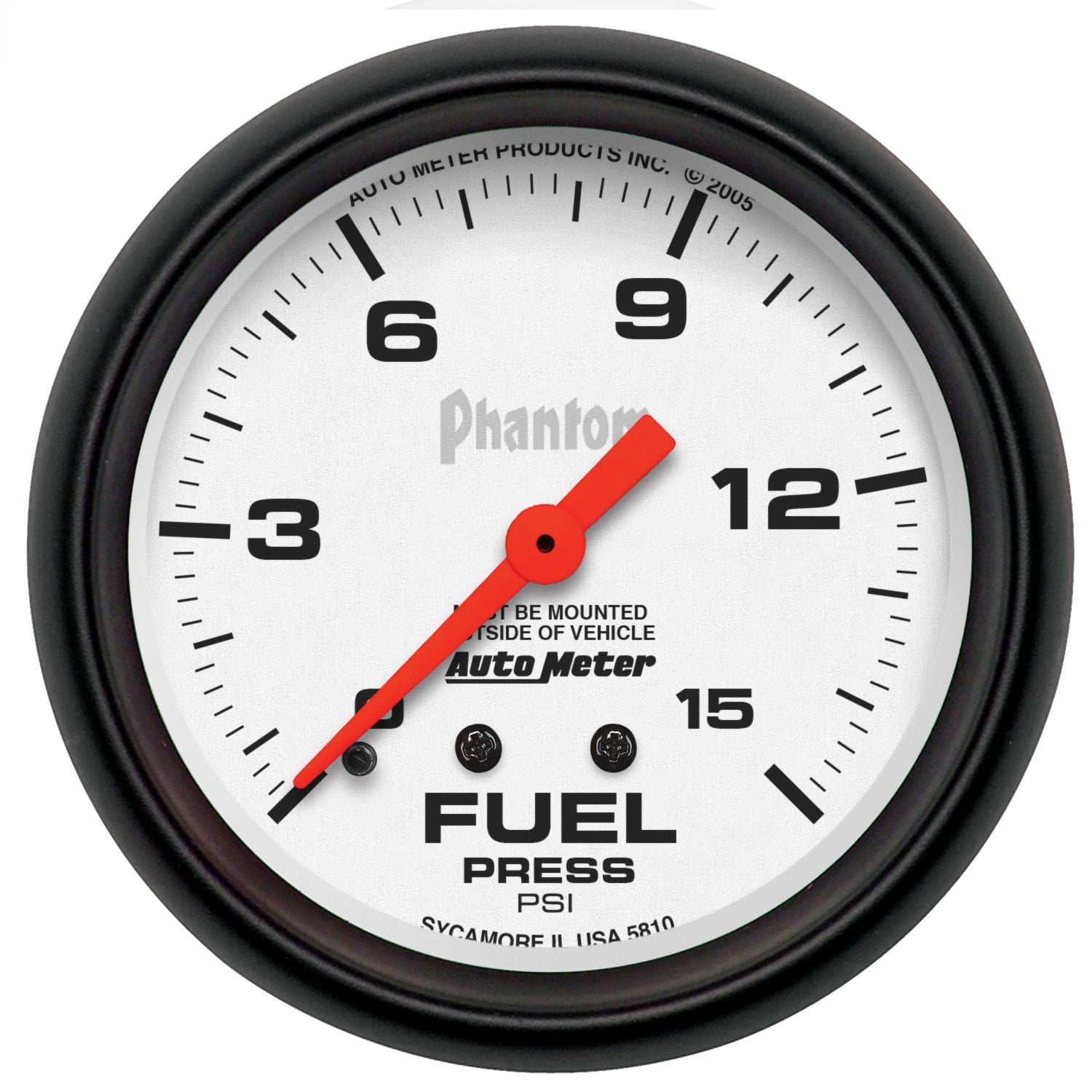 Autometer 5810 Phantom Mechanical Fuel Pressure Gauge Auto Meter Products 5801