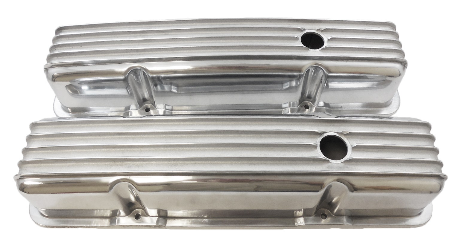 Racing Power Company R6181 Tall Finned Polished Aluminum Valve Cover For Small