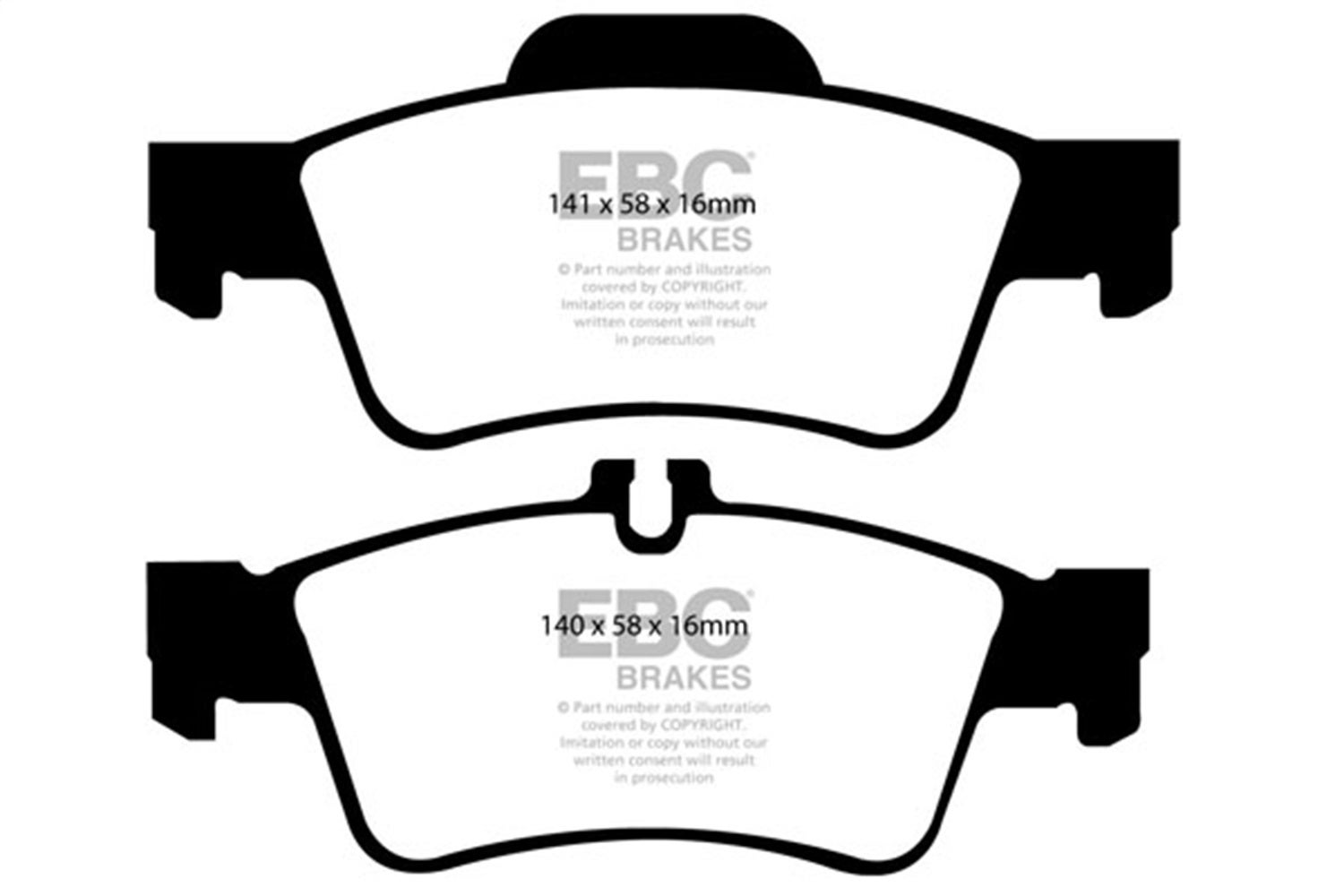 Ebc Brakes Dp41491r Yellowstuff Street And Track Brake Pads   Yellowstuff Street