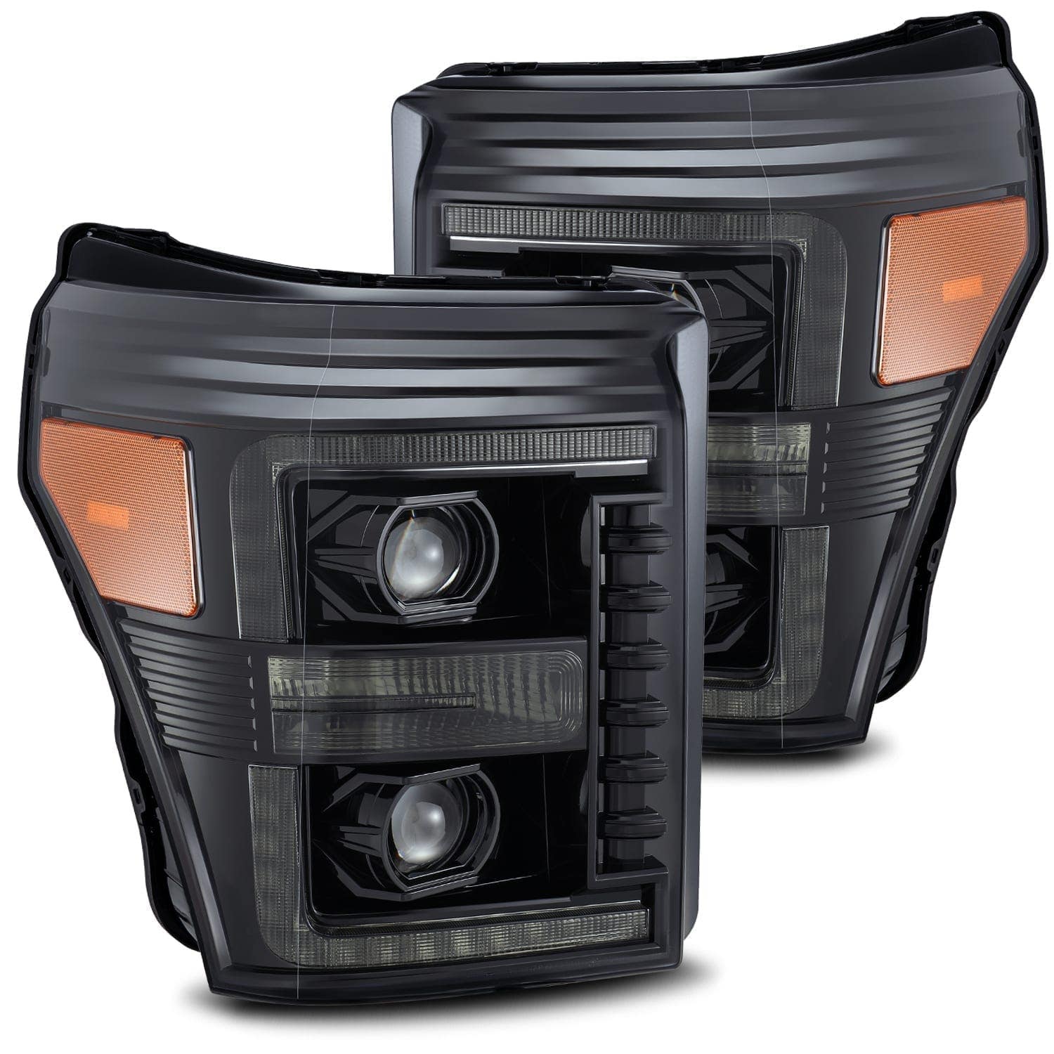 Alpharex-Led Projector Headlights Plank Style Design Midnight Black -Led