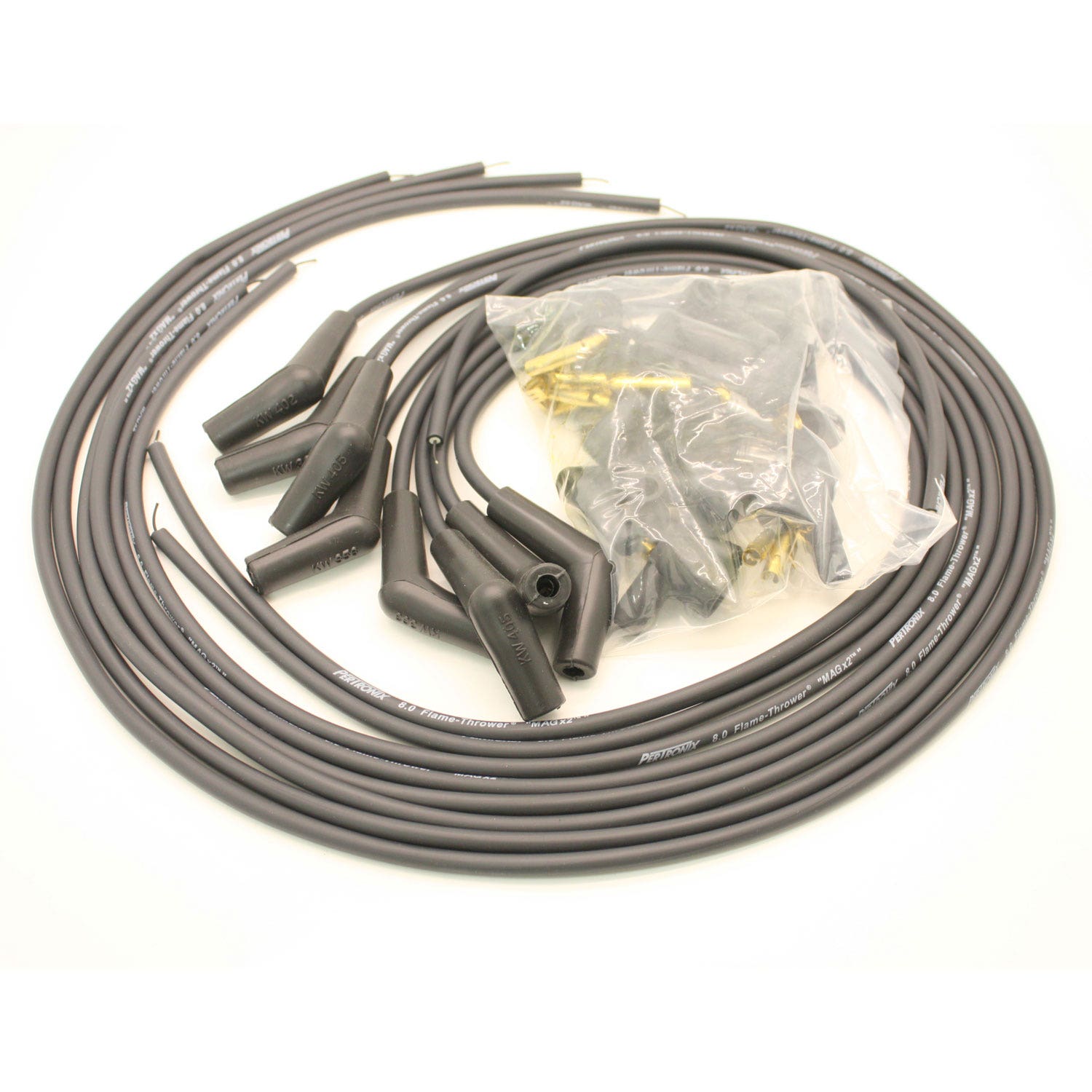Pertronix 808215Ht Universal Black 8Mm High Temp Wire (8 Cyl Ceramic 45 Deg)
