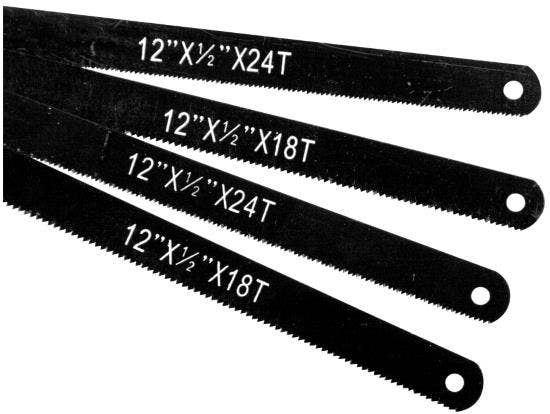 Performance Tool W741c 4-Piece Hacksaw Blade, 12" Saw Blade  Tooth Type - Hack