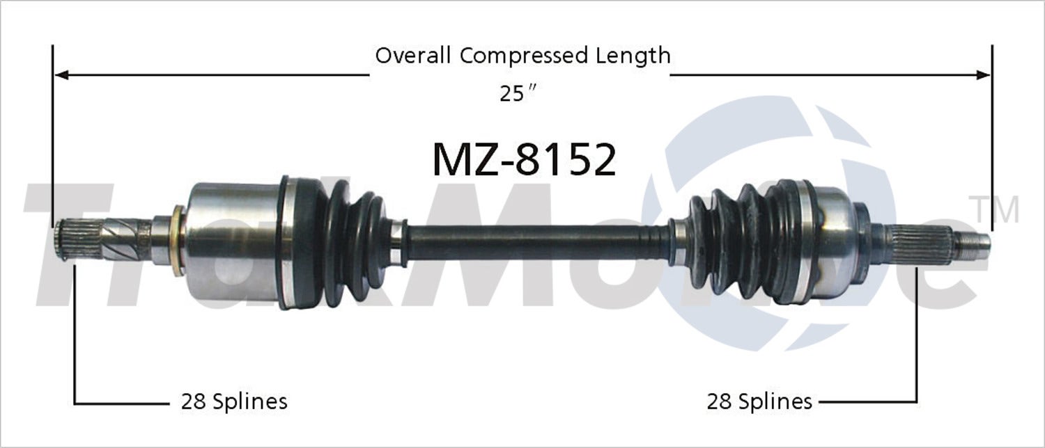 Trakmotive Cv Axle Shaft P/N:Mz-8152  Cv Axle Shaft P/N: